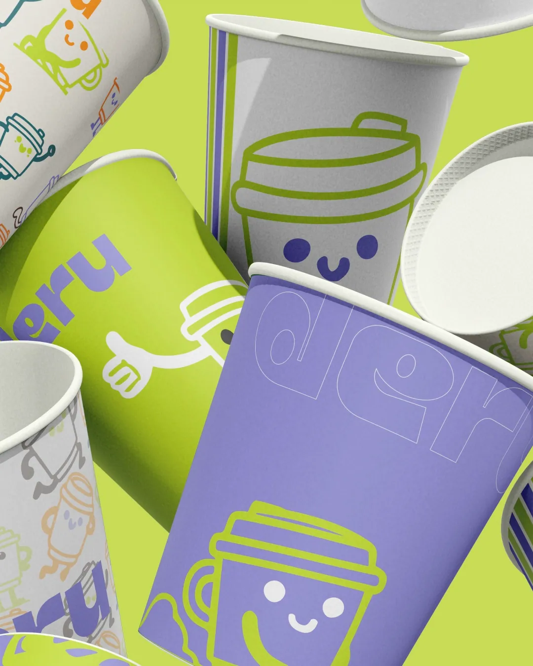Deru coffee cup and packaging series