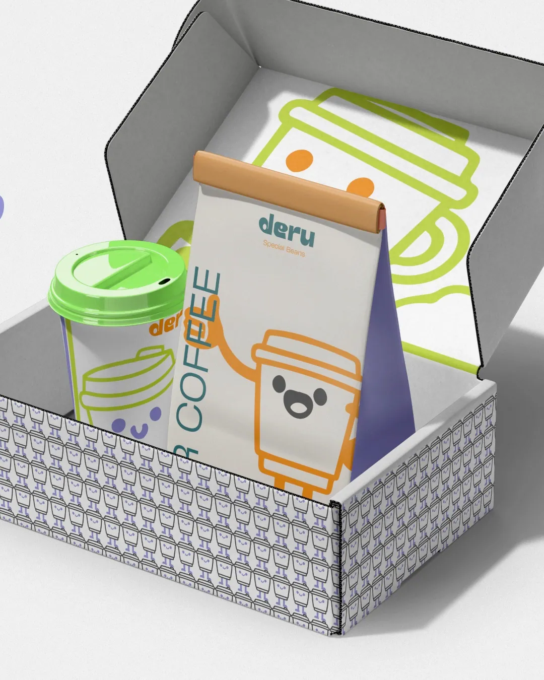 Deru coffee box and packaging set