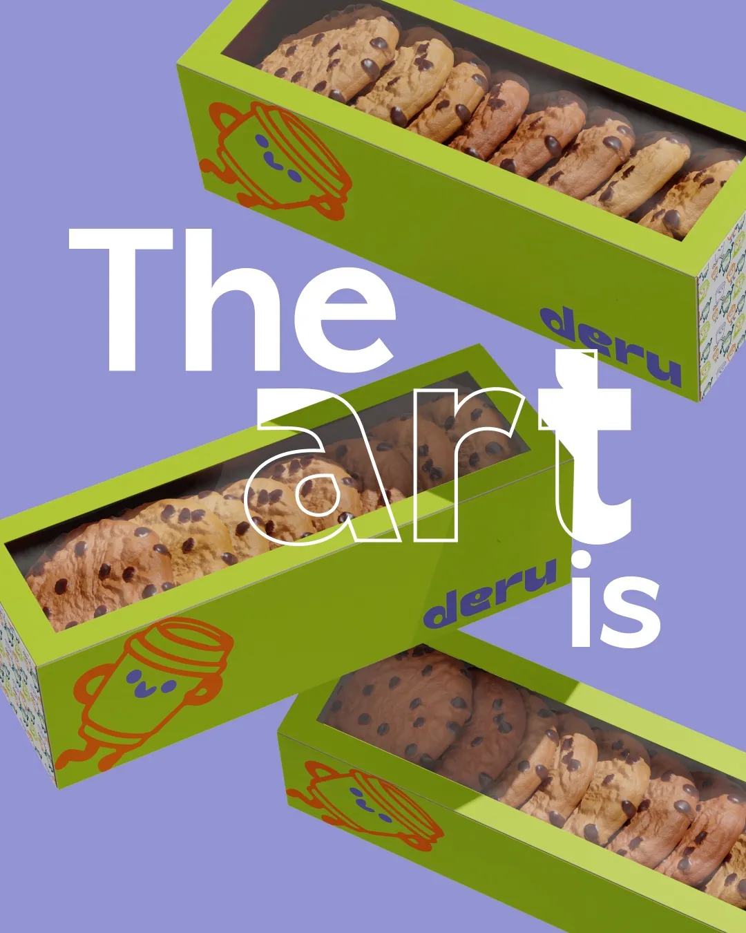 Cookie box and campaign typography