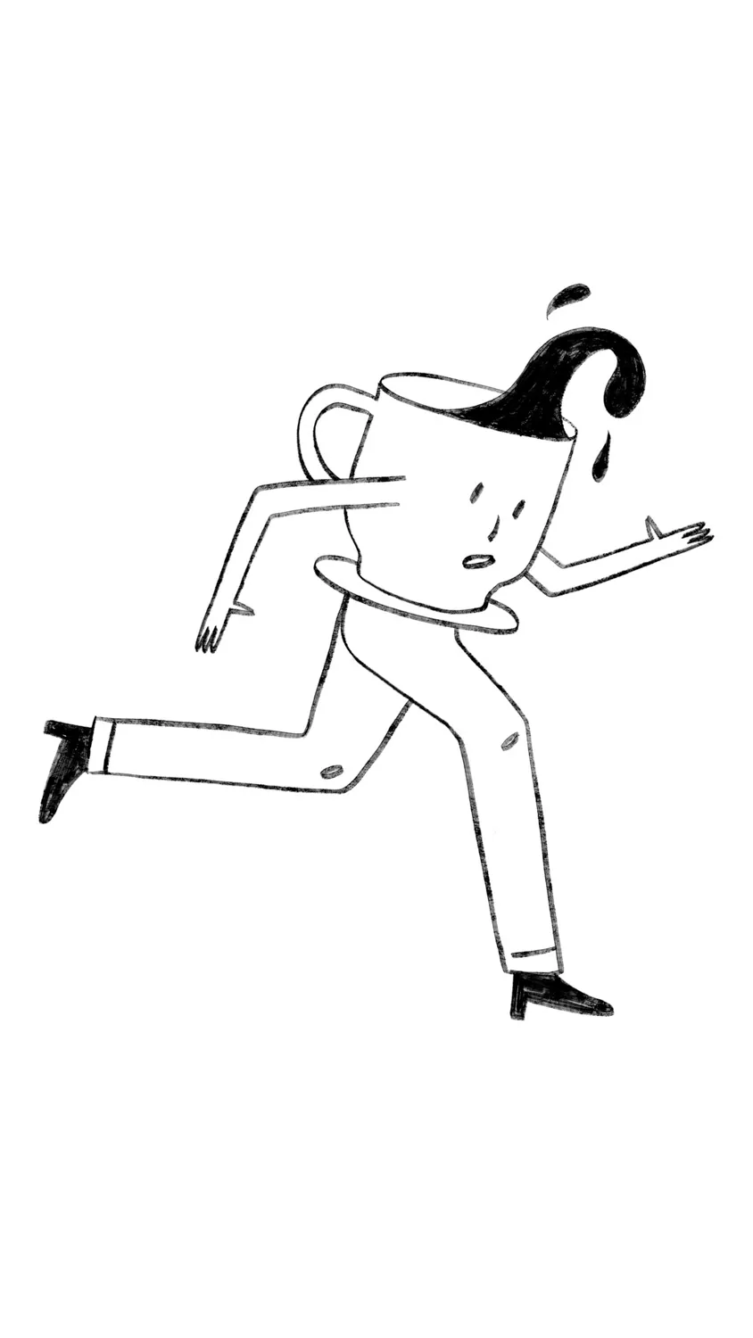 Running cup illustration drawn with a single line