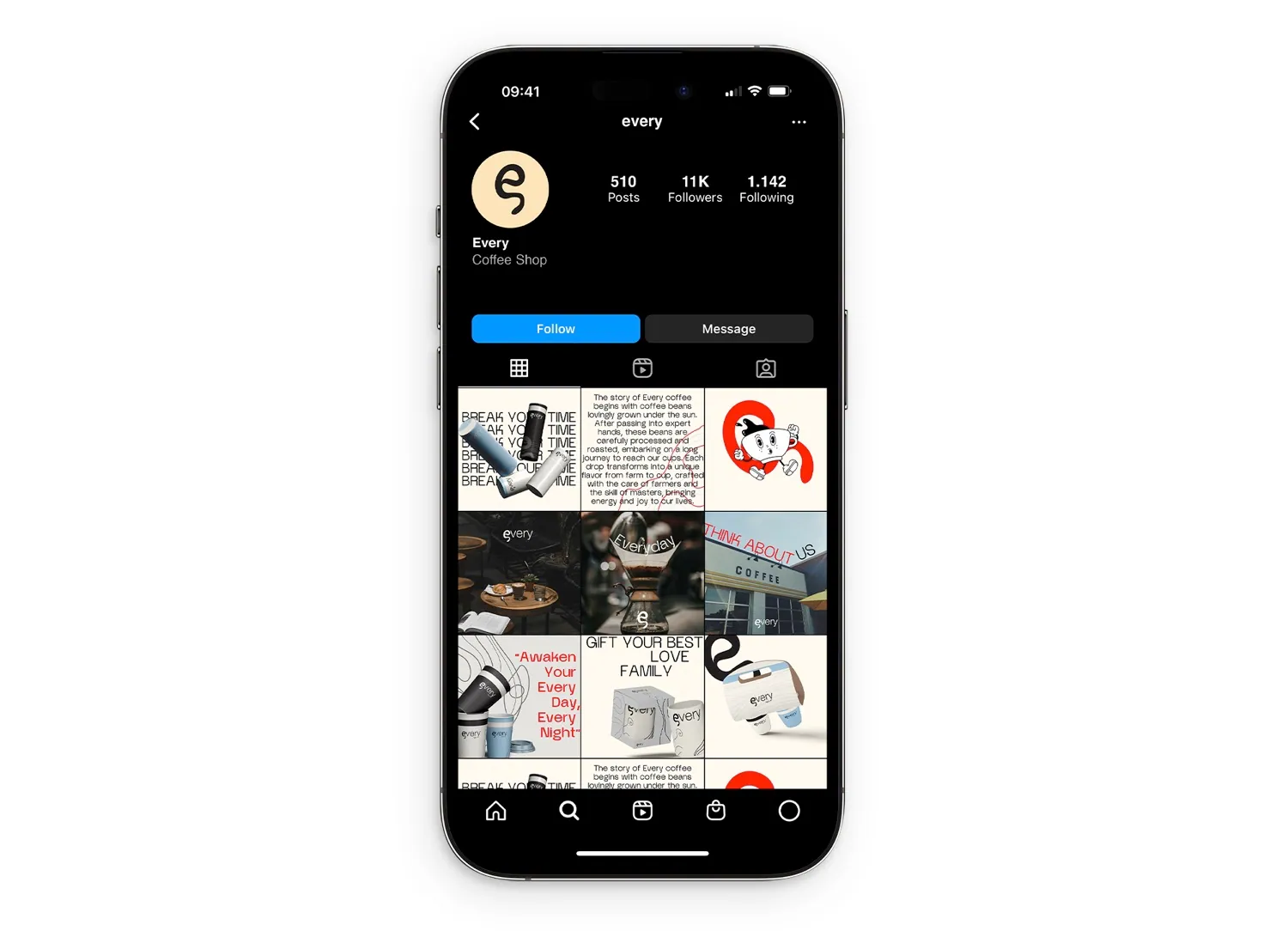 Every brand's social media profile layout
